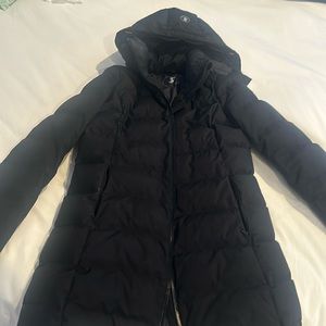 Save The Duck women's long black puffer coat. Size 1. Great winter jacket.